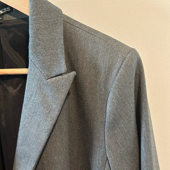 Express Studio Stretch size 14 Charcoal Gray One Button Blazer Jacket NWOT - Picture 4 of 13